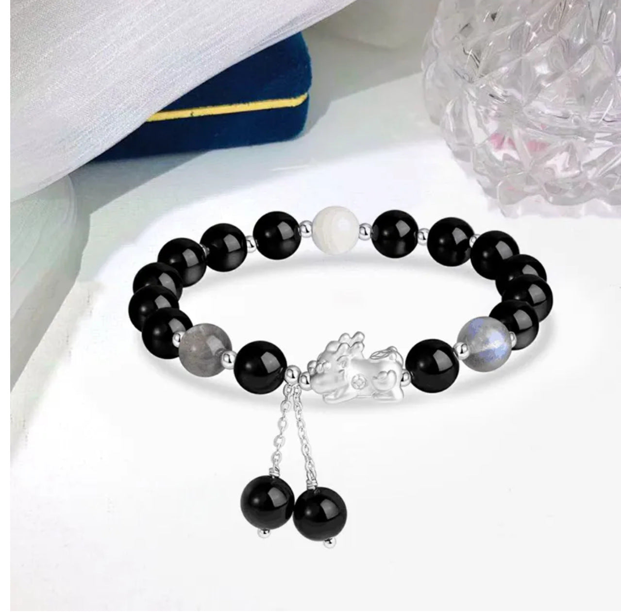 Feng Shui, Good Luck Pixiu Bracelet, Lucky Nefu Swallowing Gold Beast New Chinese Style National Tide Wind Transfer Pearl