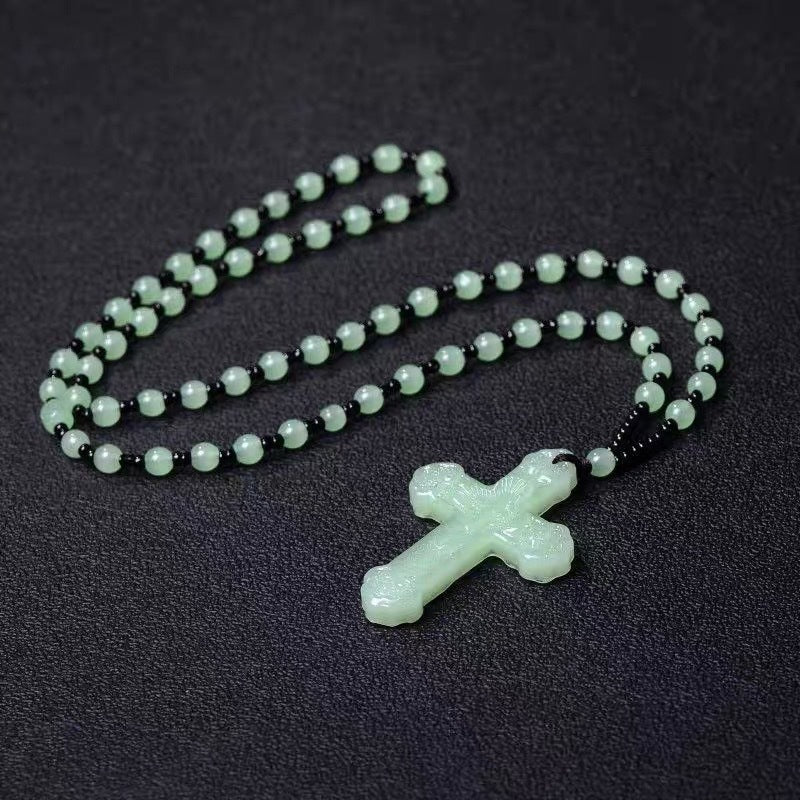 Metaphysical Cross White Jade Pendant